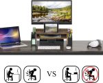 SimpleHouseware Desk Monitor Stand Riser with Adjustable Organizer Tray - Image 3